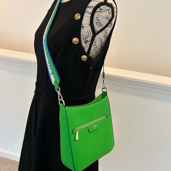 Kate Spade Green Crossbody Bag with Multicolor Strap - Picture 7 of 10